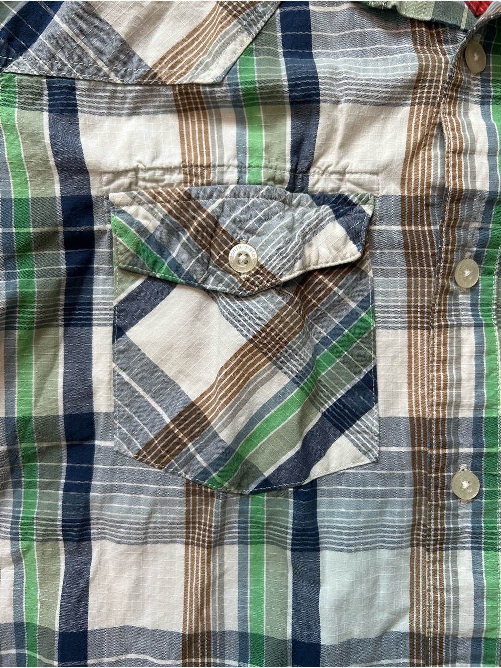 Patagonia Mens Button-Up Shirt Green Plaid Medium Organic Cotton Chest Pocket - Picture 6 of 9